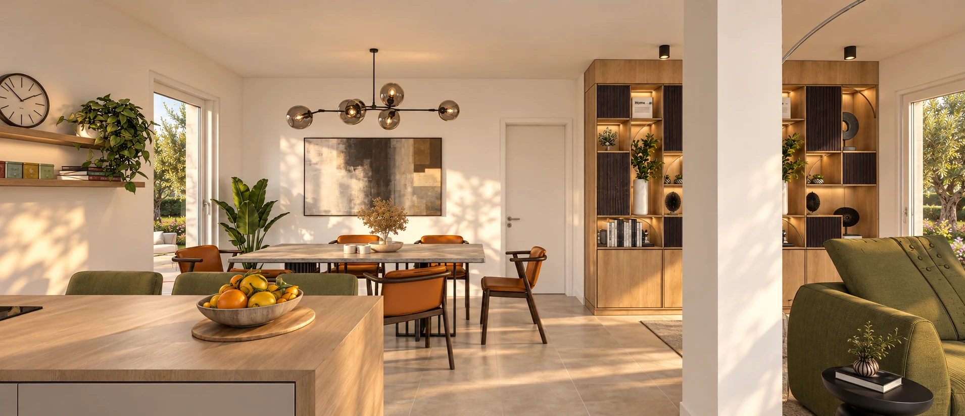 Cucina aperta sulla sala da pranzo